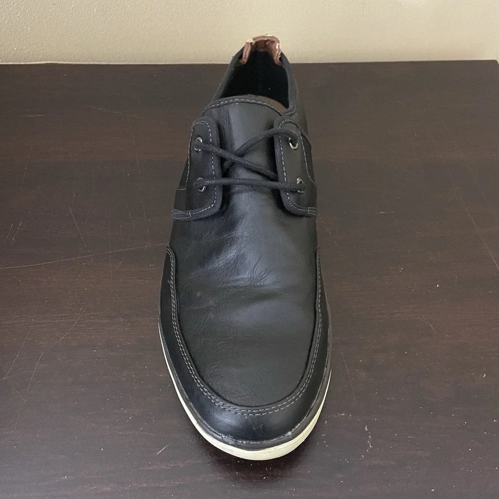 Call It‎ Spring Mens Black Faux Leather Mesh Casual Sneakers Low Top Shoes